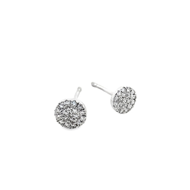 White Gold Pave Diamond Stud Earrings