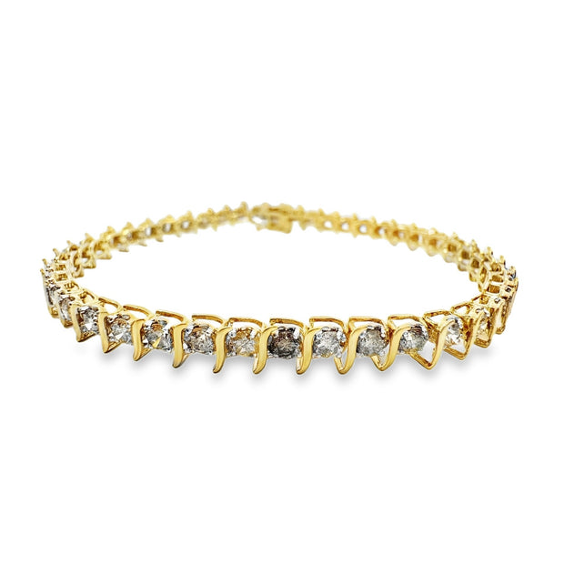 Yellow Gold Diamond Tennis Bracelet