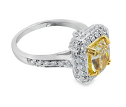 White/Yellow Gold Fancy Yellow Diamond Halo Ring