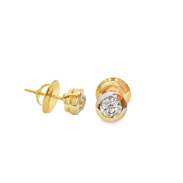 0.50 Cttw. Yellow Gold Diamond Solitaire Earrings