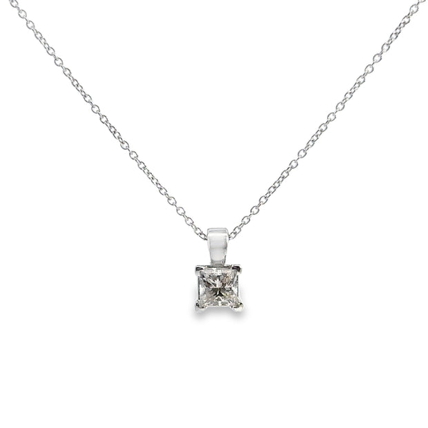 White Gold Diamond Solitaire Pendant