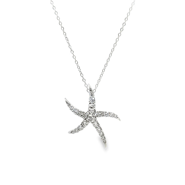 Platinum Diamond Starfish Fashion Pendant