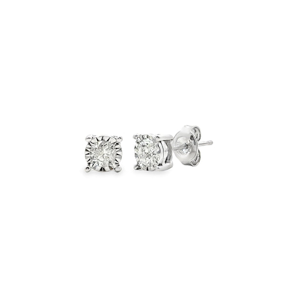 0.35 Cttw. White Gold Diamond Solitaire Earrings