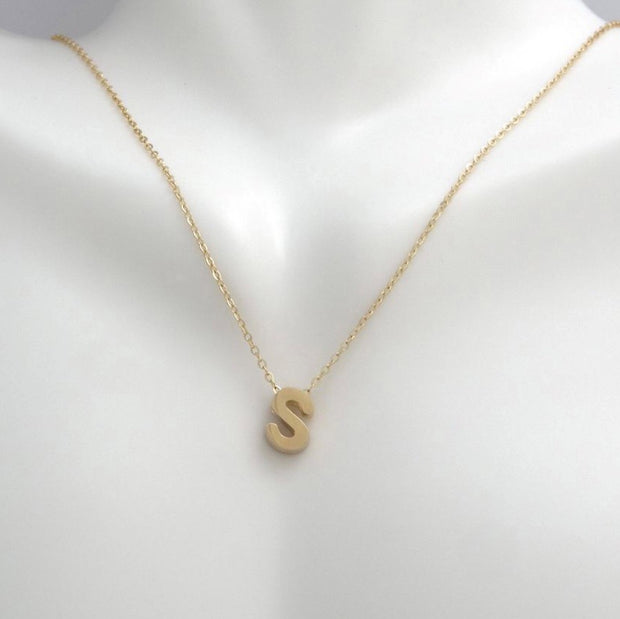 Yellow Gold Initial Necklace