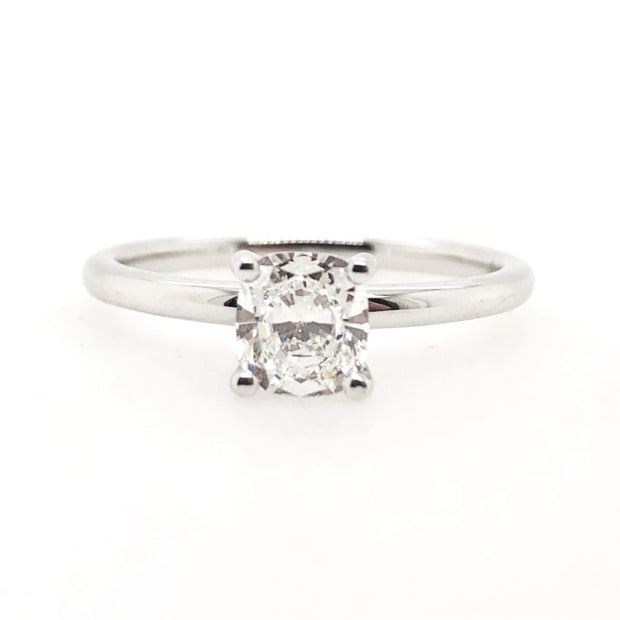 Forevermark White Gold Cushion Cut Diamond Solitaire Engagement Ring