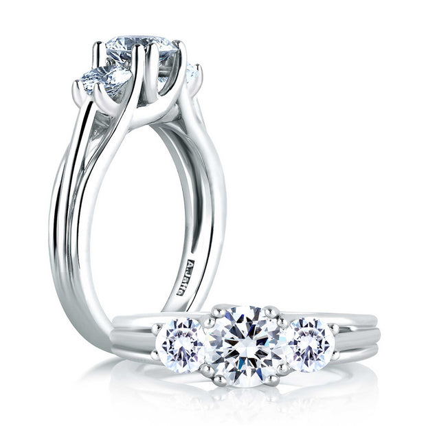 A. JAFFE Three Stone Engagement Ring