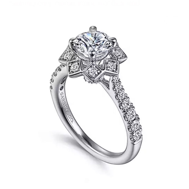 GABRIEL & CO "Art Deco" Engagement Ring