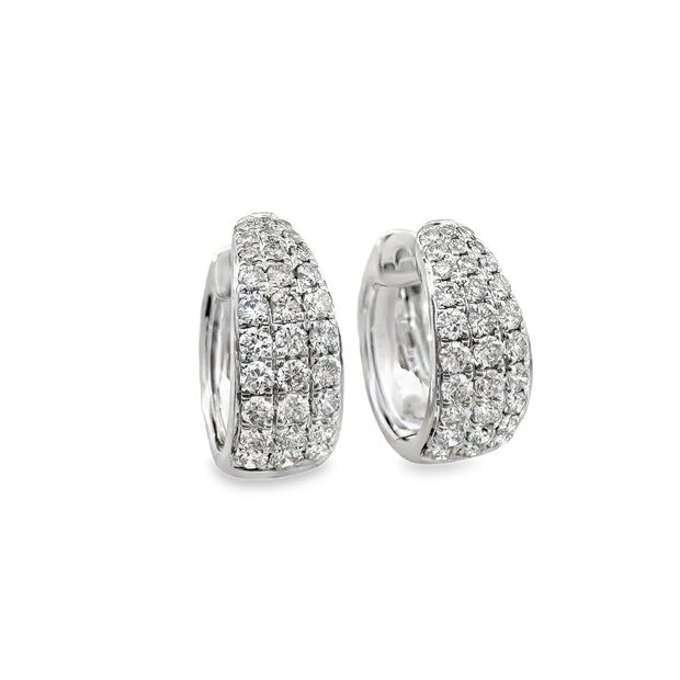 White Gold Diamond Huggie Earrings