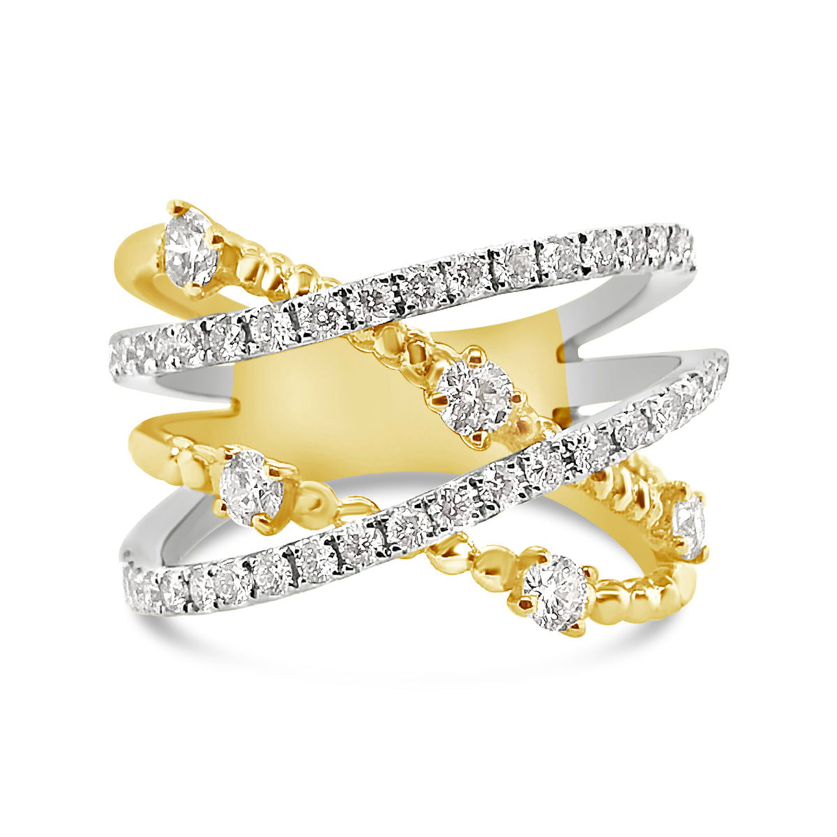 Yellow/White Gold Diamond Fashion Ring