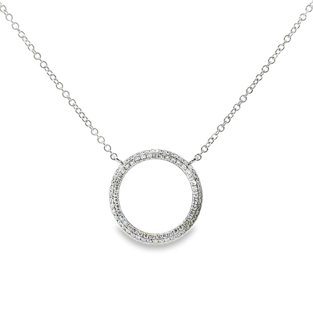 White Gold Diamond Circle Necklace