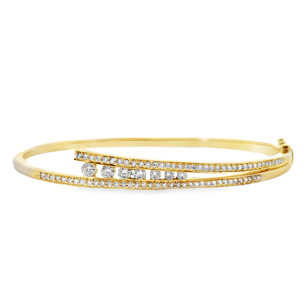 Yellow Gold Diamond Bangle Bracelet