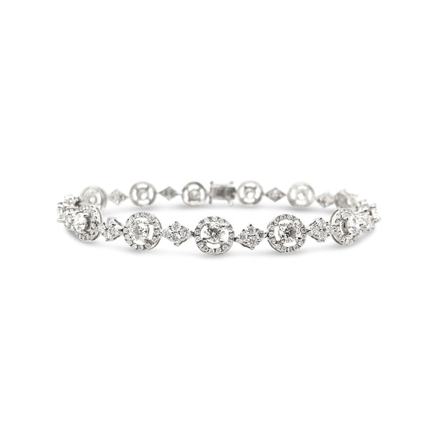 Forevermark White Gold Diamond Halo Bracelet