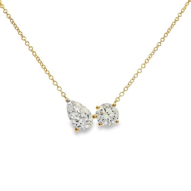 Lab Grown Yellow Gold Diamond Necklace