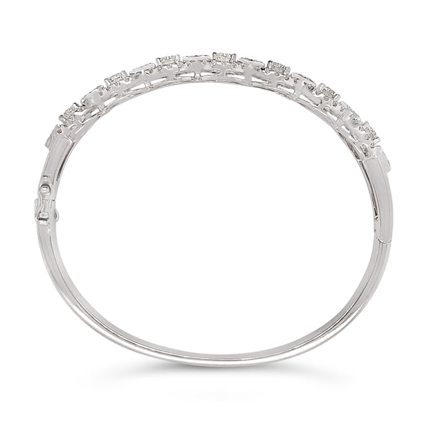 Forevermark White Gold Diamond Halo Bangle Bracelet