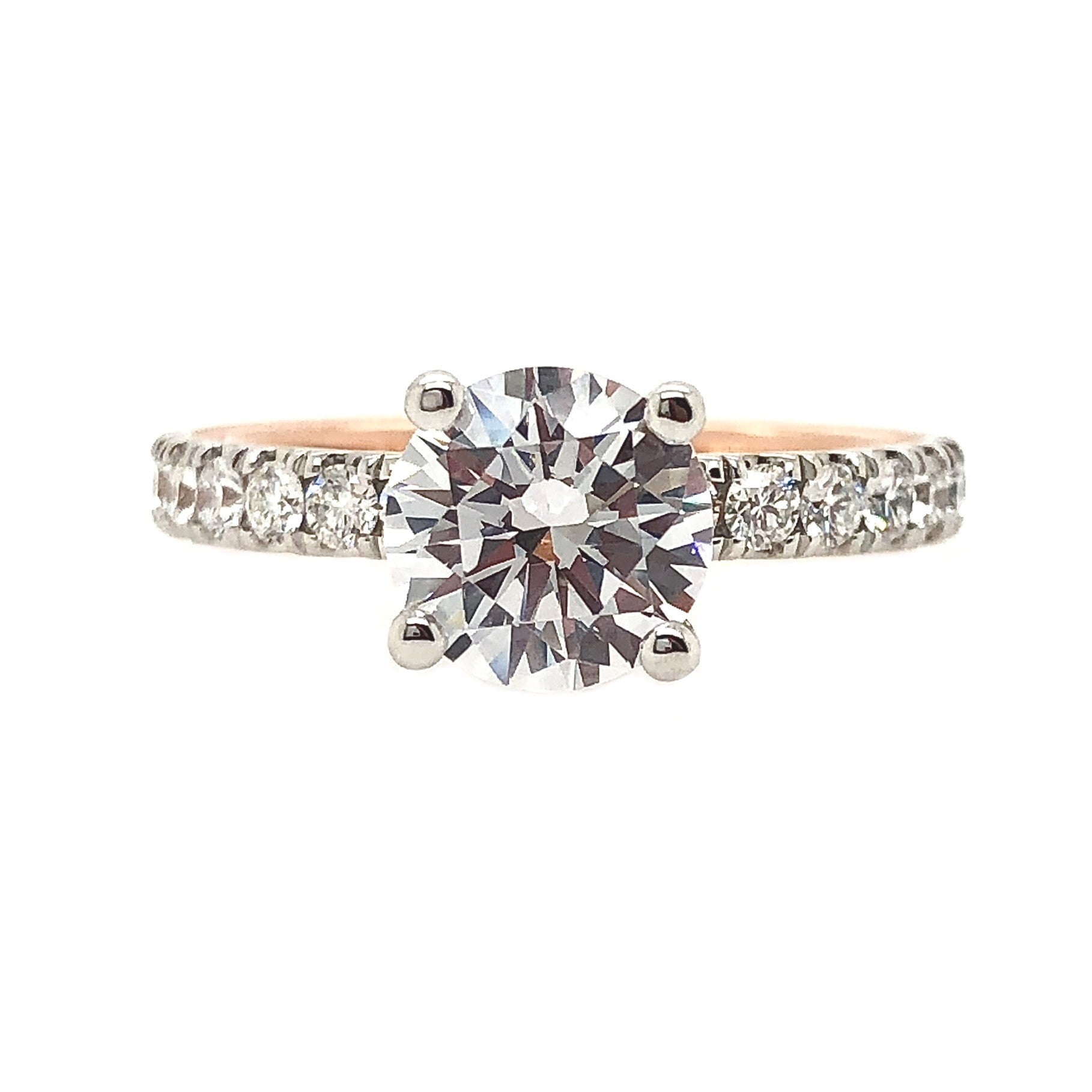 Lab Grown White and Rose Gold Diamond Verragio Engagement Ring