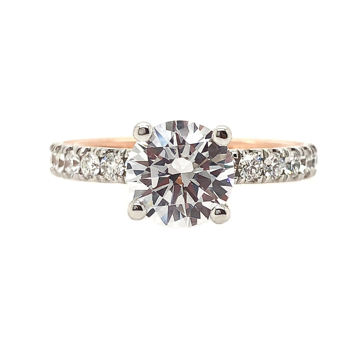 Lab Grown White and Rose Gold Diamond Verragio Engagement Ring