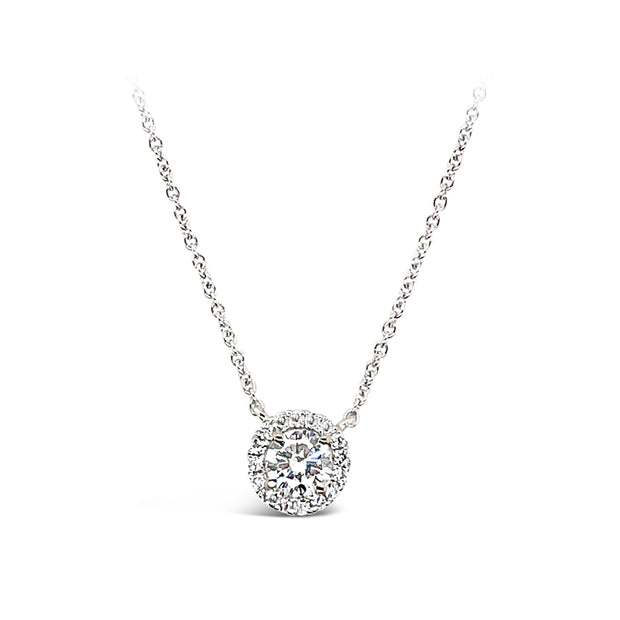 Forevermark White Gold Diamond Halo Necklace