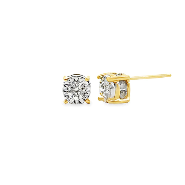 Yellow Gold Diamond Stud Earrings