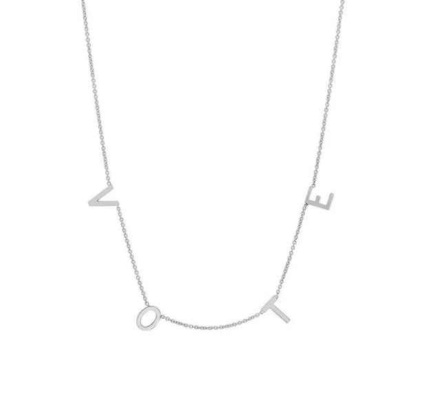Sterling Silver "VOTE" Necklace