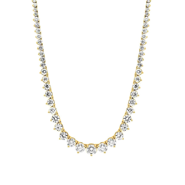 Lab Grown 16.00 Cttw. Graduated Diamond Riviera Necklace