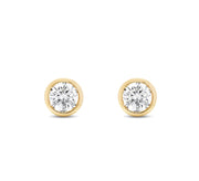 LIGHTBOX Lab Grown 1.00 Cttw. 14K Yellow Gold Diamond Solitaire Earrings