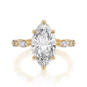 Lab Grown Marquise Cut Yellow Gold Diamond Michael M. Engagement Ring