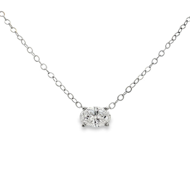 White Gold Diamond Solitaire Necklace