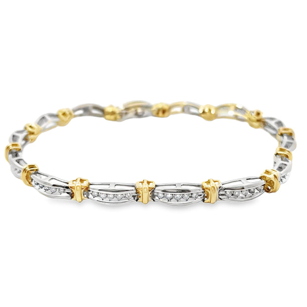 White and Yelow  Gold Diamond Fashion Bracelet
