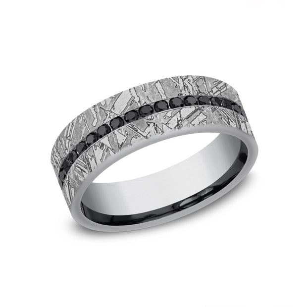 Benchmark Tantalum Men's Black Diamond Wedding Band