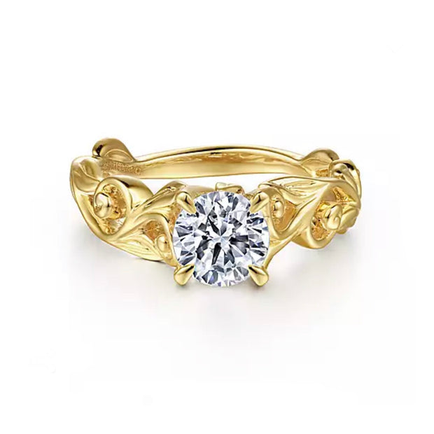 GABRIEL & CO "Floral" Engagement Ring