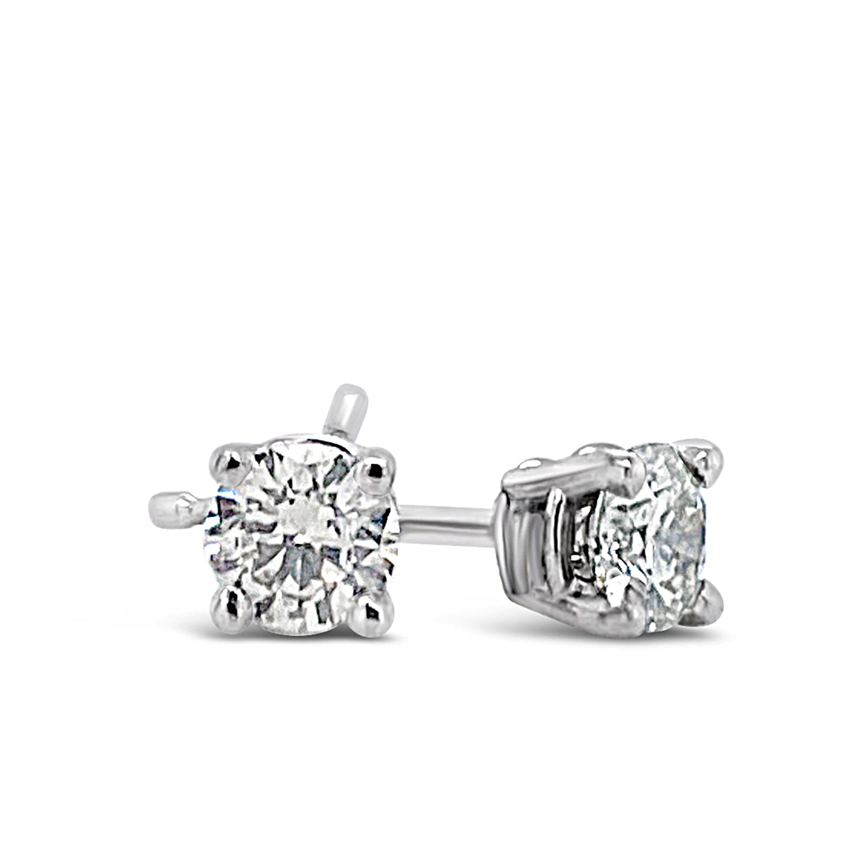 0.49 Cttw. White Gold Diamond Solitaire Earrings