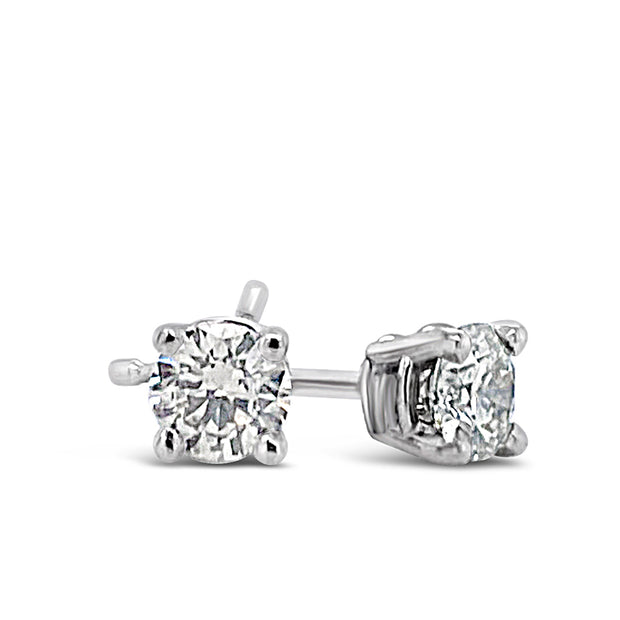 1.48 Cttw. White Gold Diamond Solitaire Earrings