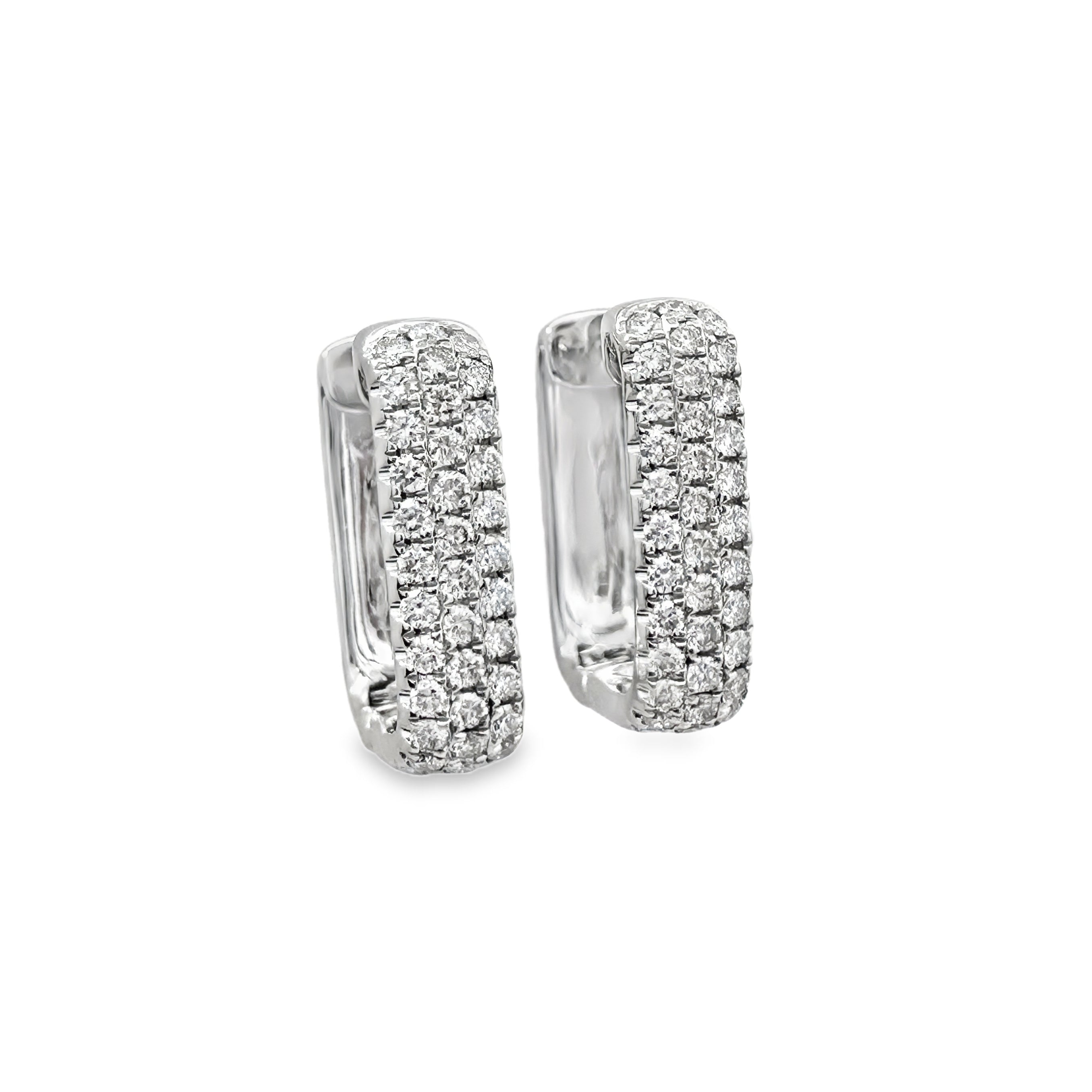 White Gold Diamond Huggie Earrings