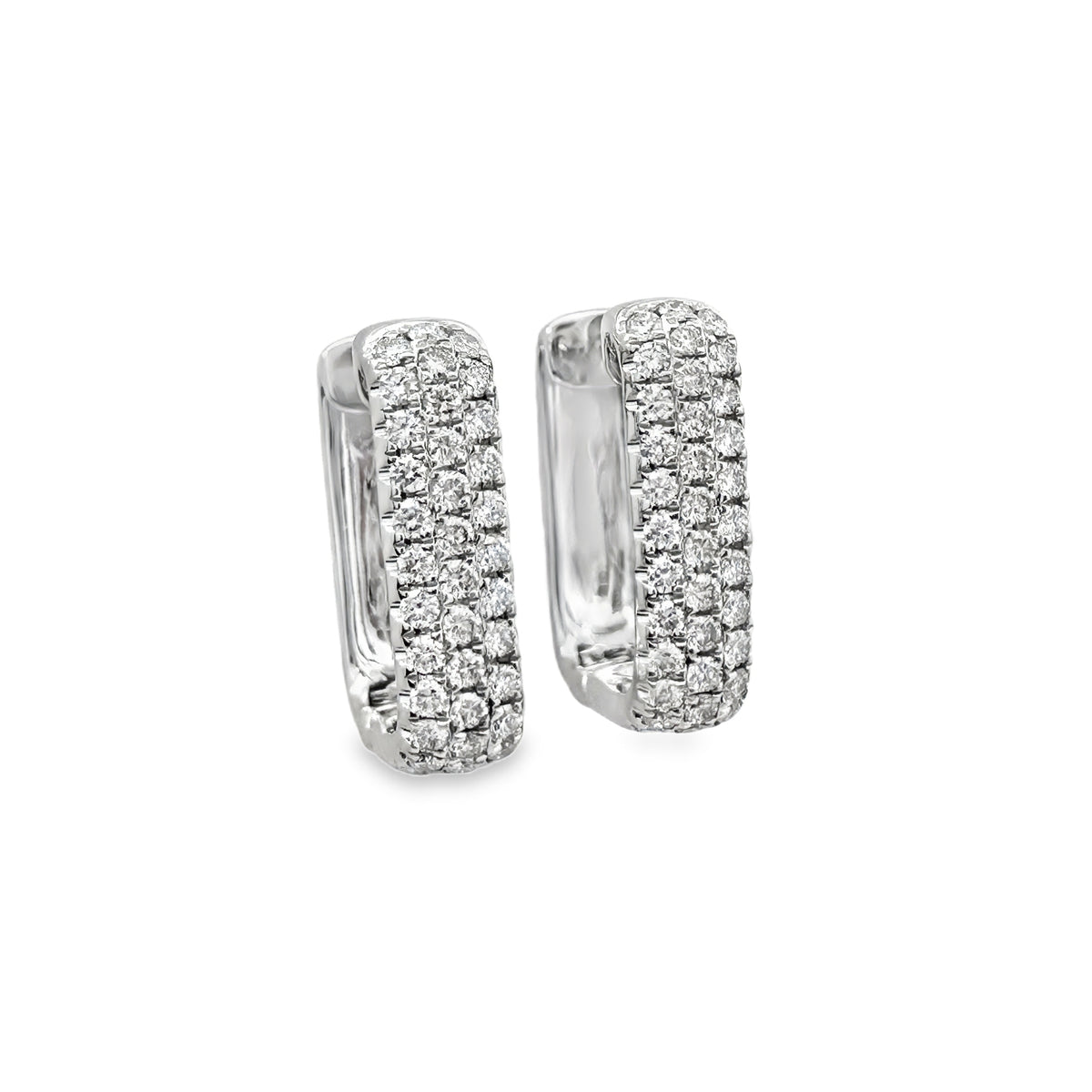 White Gold Diamond Huggie Earrings