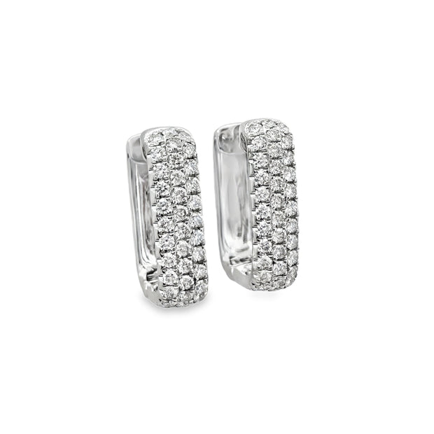 White Gold Diamond Huggie Earrings