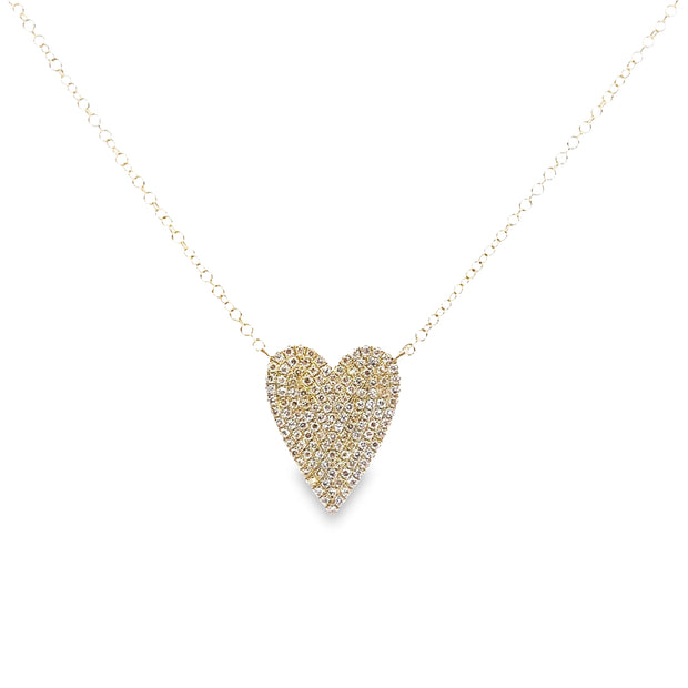 Yellow Gold Diamond Heart Necklace