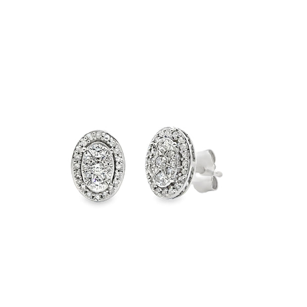 White Gold Diamond Stud Earrings