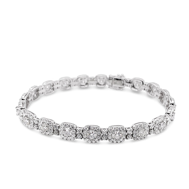 Forevermark White Gold Diamond Halo Bracelet