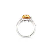 White/Yellow Gold Fancy Yellow Diamond Halo Ring