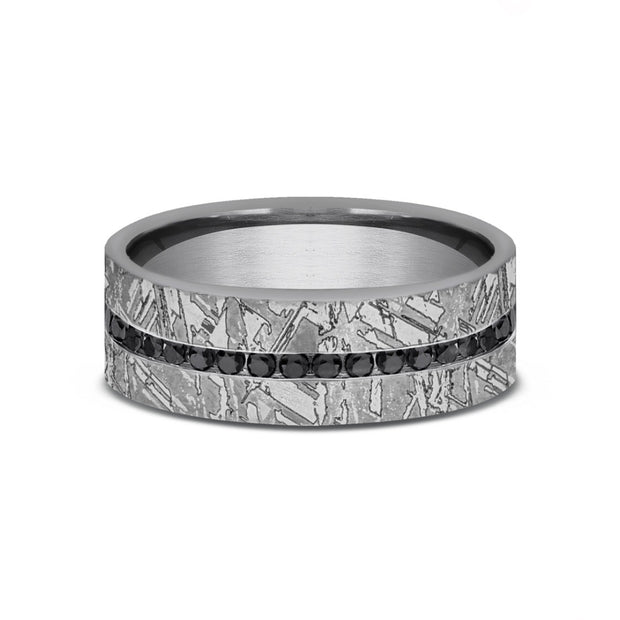 Benchmark Tantalum Men's Black Diamond Wedding Band