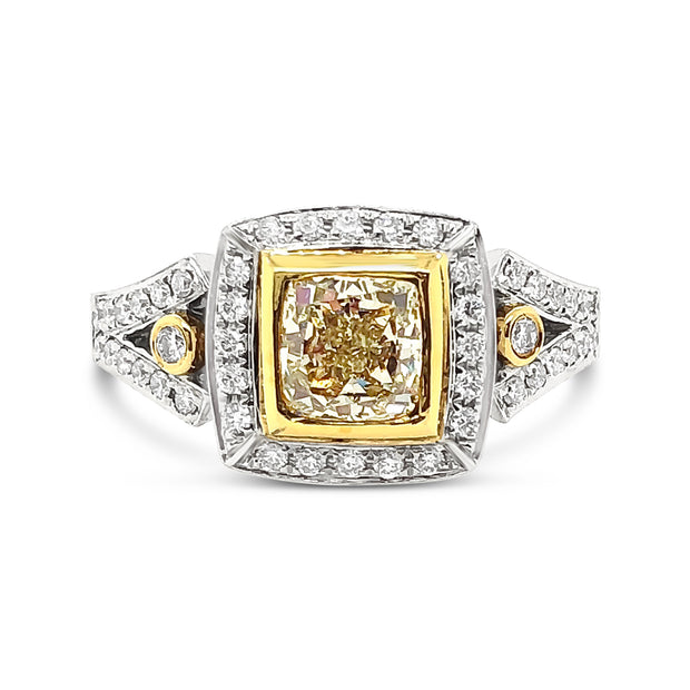 Fancy Yellow Diamond Halo Ring