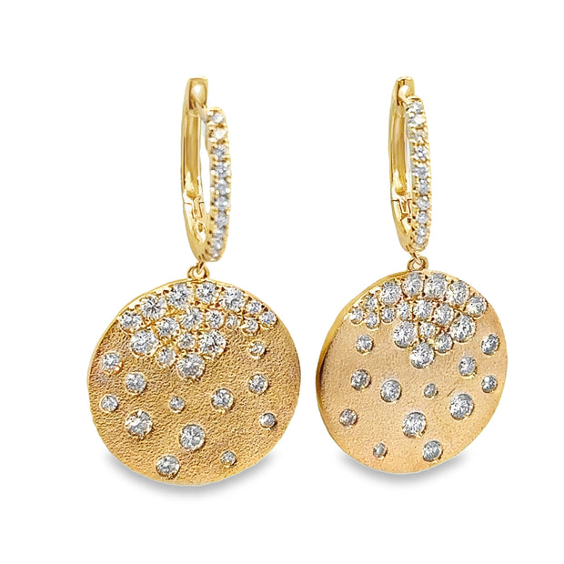 Yellow Gold Diamond Dangle Earrings