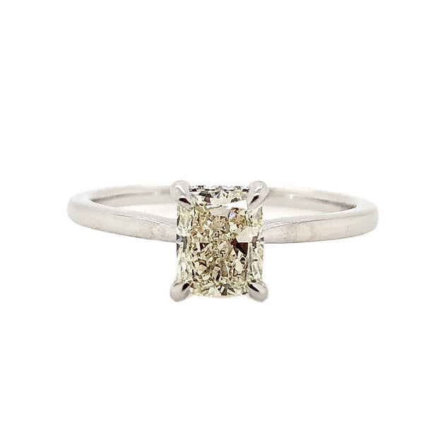 White Gold Radiant Cut Diamond Solitaire Engagement Ring