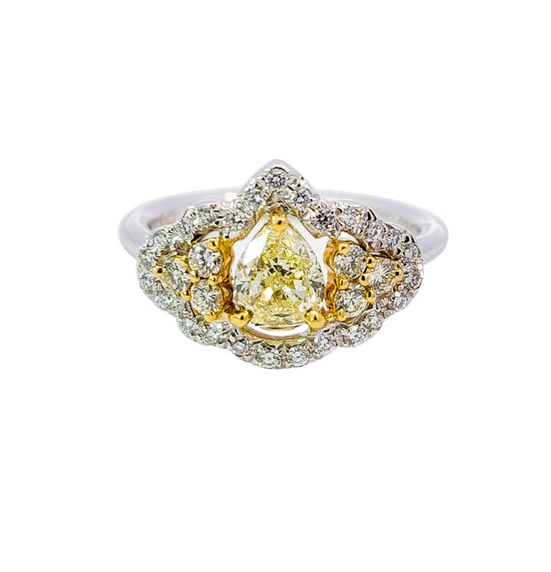 White Gold Fancy Yellow Diamond Ring