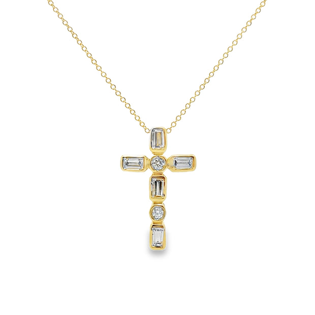 Yellow Gold Diamond Cross Pendant