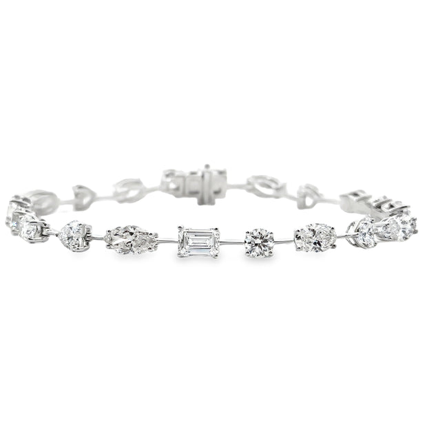 Lab Grown White Gold Multi-Shape Diamond Fashion Bracelet