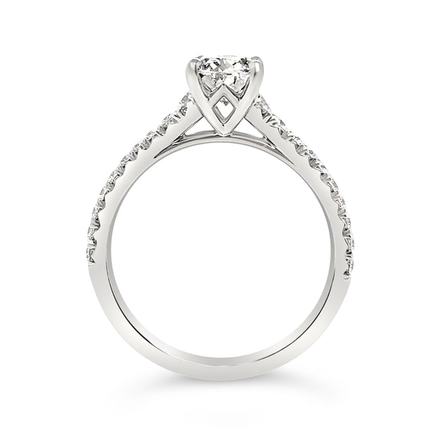 Forevermark Platinum Oval Shape Diamond Engagement Ring