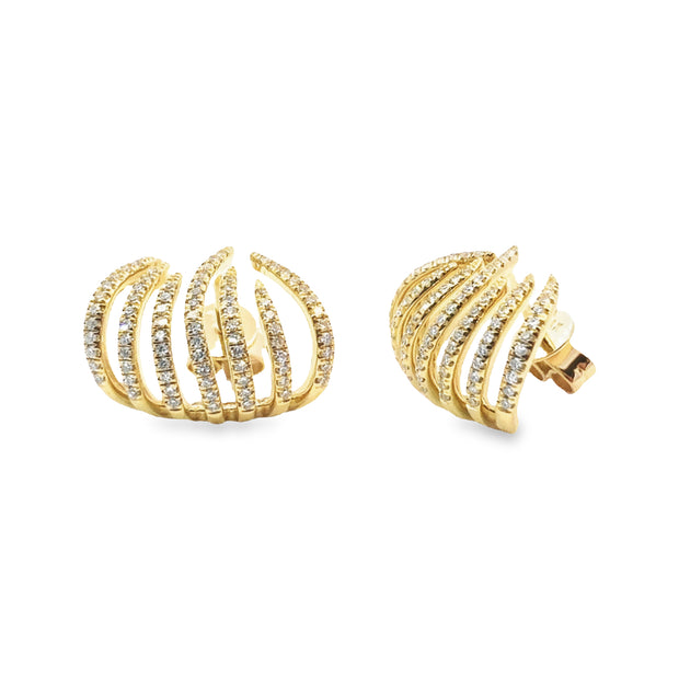 Yellow Gold Diamond Fashion Earrings