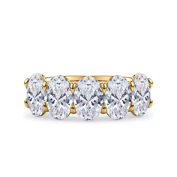 Lab Grown Yellow Gold Five Stone Diamond Band
