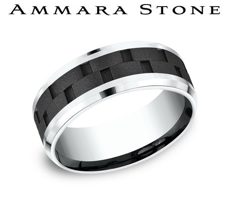 Benchmark Titanium/White Gold Men's Wedding Band